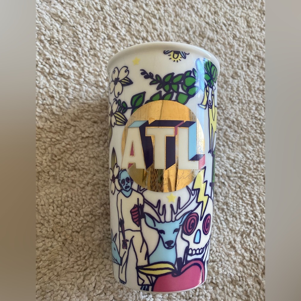 Rare ATL the walking dead Starbucks ceramic  travel mug. 12 oz. EUC.